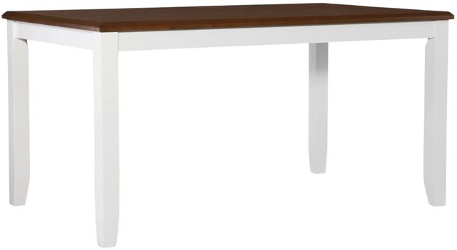 Powell® Jane Honey Brown Dining Table with Vanilla White Base-0