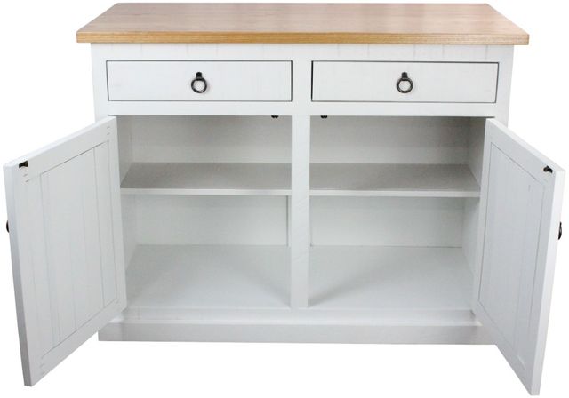 American Heartland Manufacturing Rustic Bright White Shutter Door Kitchen Island-2