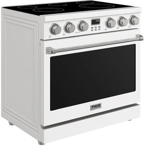 Thor Kitchen® 36" White Contemporary Pro Style Electric Range-2