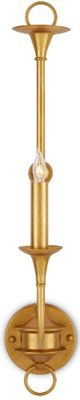 Currey & Company Nottaway Contemporary Gold Leaf Wall Sconce-2