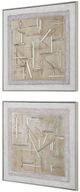 Uttermost® Unpredictable Hand 2-Piece Painted Canvas Wall Art Set-3