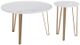 Zuo Modern Caen Set of 2 White Accent Tables with Gold Metal Legs -0
