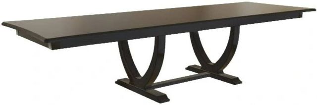 Mavin Customizable 38" x 84" Concave Extendable Dining Table with 2 Leaves-0