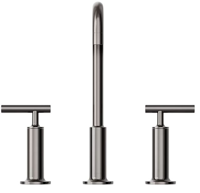 KOHLER® Purist® Vibrant Titanium 11" Widespread Bathroom Sink Faucet with Lever Handles-1