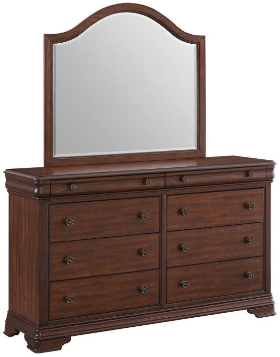 Elements International Phillipe Cherry Dresser and Mirror-0