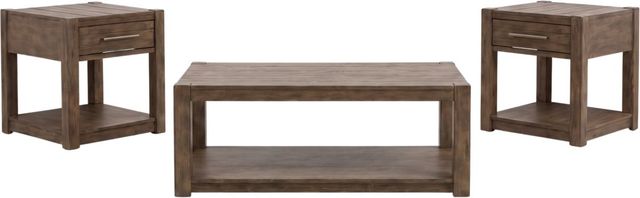 Liberty Furniture Broadmore 3-Piece Cobblestone Brown Occasional Table Set-0