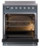 Ilve® Nostalgie II Noblesse 30'' Blue Gray Pro Style Induction Range with Chrome Trim-2