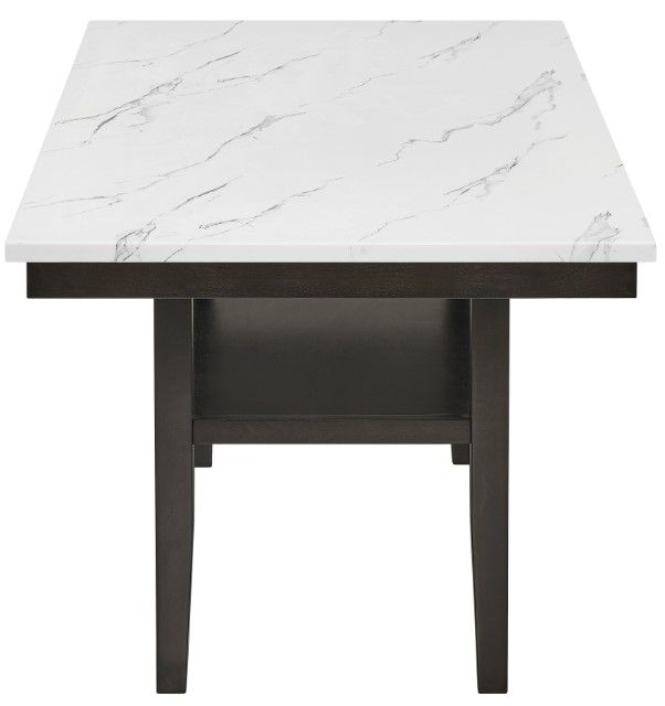 New Classic® Home Furnishings Carissa Faux Marble Top Dining Table with Espresso Base-3