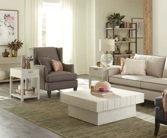 Hammary® Reclamation Place White Sand Square Coffee Table-1