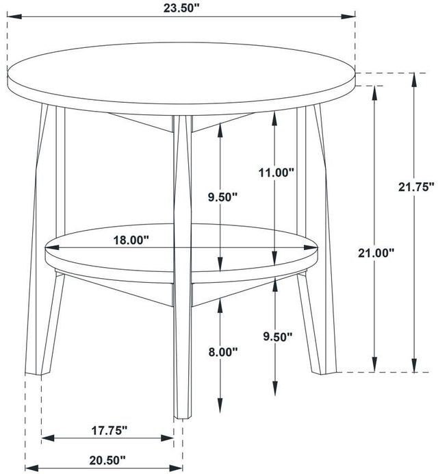 Coaster® Bradley Gray End Table with Natural Base-2