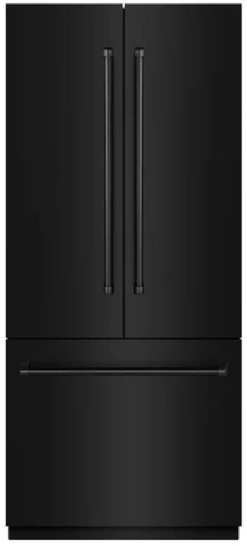 ZLINE 36" 19.6 Cu. Ft. Black Stainless Steel Built-In French Door Refrigerator with Graphite Gray Interior-0