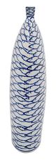 A & B Home Blue/White Accent Vase with Fish Pattern-2