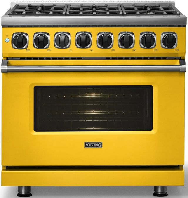 Viking® 7 Series 36" Daffodil Pro Style Dual Fuel Range-2