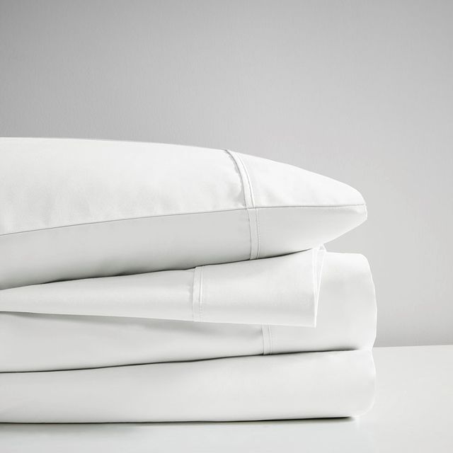 Olliix by Madison Park 600 Thread Count White Split King 100% Pima Cotton Sheet Set-2