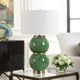 Uttermost® Banner Moss Green Table Lamp with Antique Brass Accents-4