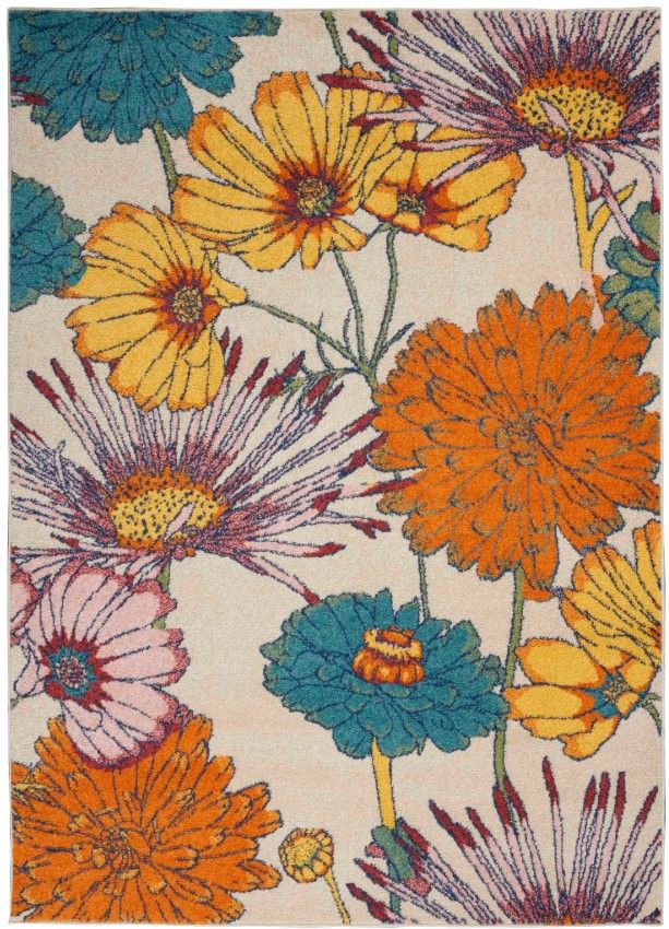 Nourison Home™Allur Ivory Multicolor 5'x7' Style 4 Area Rug-0