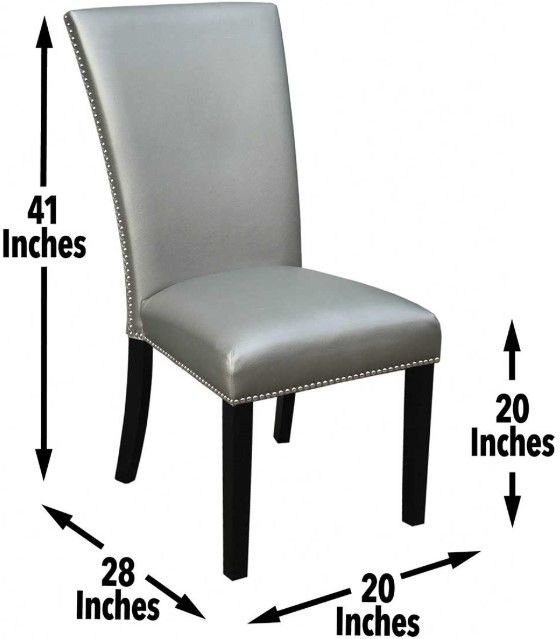 Steve Silver Co. Camila Espresso/Silver Upholstered Dining Side Chair-2