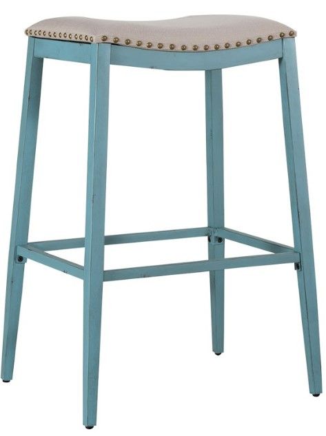 Liberty Furniture Vintage Blue Backless Upholstered Barstool-0