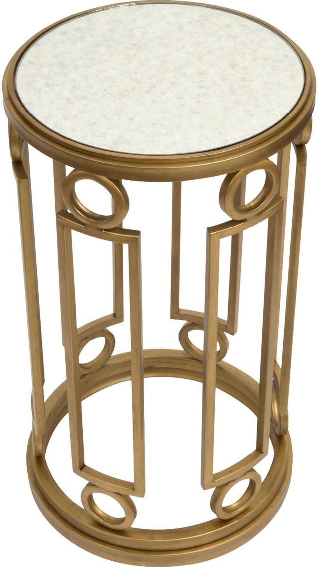 Magnussen Home® Lorena Burnished Brass Round Accent Table-3
