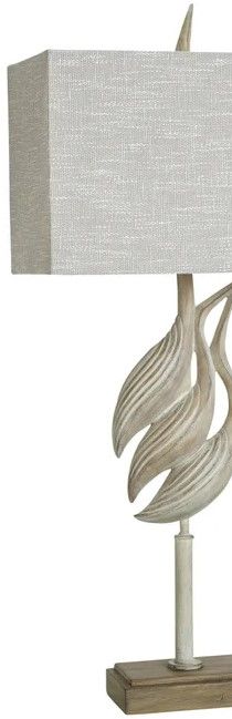 StyleCraft Norman Wyatt Home Woodcut Egrets Rona Beige Poly Table Lamp-1