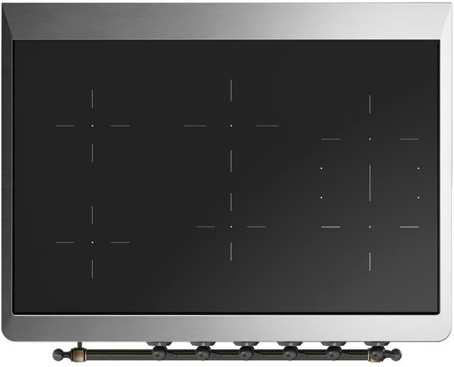 Ilve® Majestic III 36" Emerald Green Pro Style Induction Range with Solid Door and Burnished Trim-2