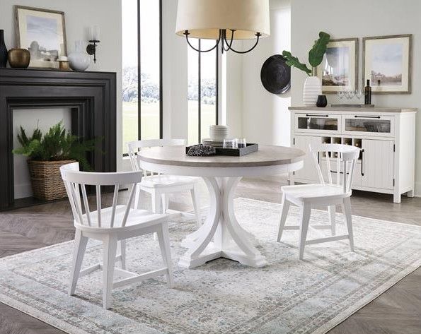 Riverside Furniture Cora Fog Round Dining Table with Cloud Base-1