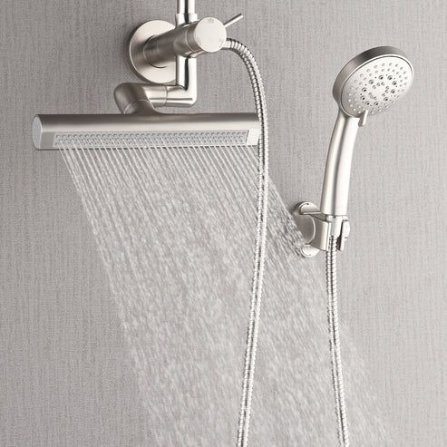 Forno Acqua AcquaFALL Mini Brushed Nickel Retrofit Shower System-1