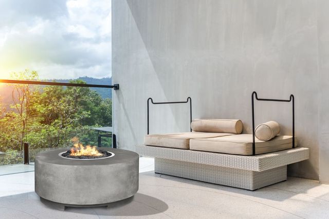 XO 36" Limestone Round Fire Table-3
