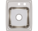 Elkay Lustertone® Lustrous Satin 15" MR2-Hole Single Bowl Drop-in Bar Sink-1