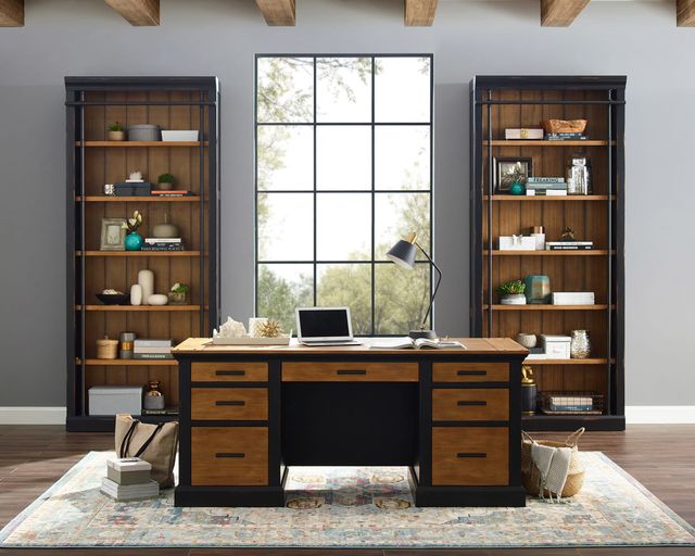 Martin Furniture Toulouse Aged Ebony Double Pedestal Desk-1