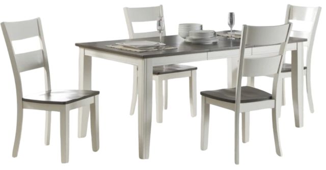 American Wholesale Furniture 5-Piece Gray Dining Set with White Base-0