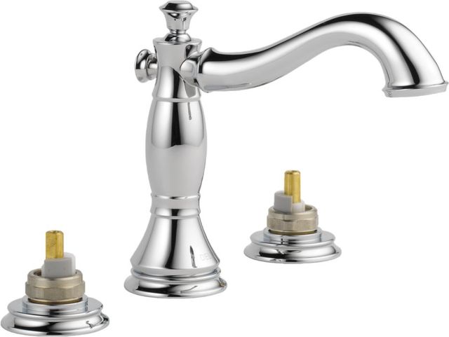 Delta Cassidy® Chrome Widespread Bathroom Faucet - Less Handles-0