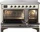 Ilve® Majestic III 48" Antique White Pro Style Induction Range with 6 Elements and Burnished Trim-1
