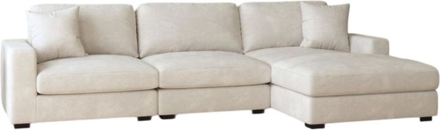 Elements International Arizona 3-Piece Steno Beige Right-Arm Facing Sectional and Chaise-0