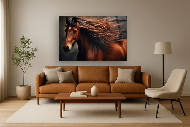 Classy Living Untamed Chestnut Horse in the Wind Wall Art-1