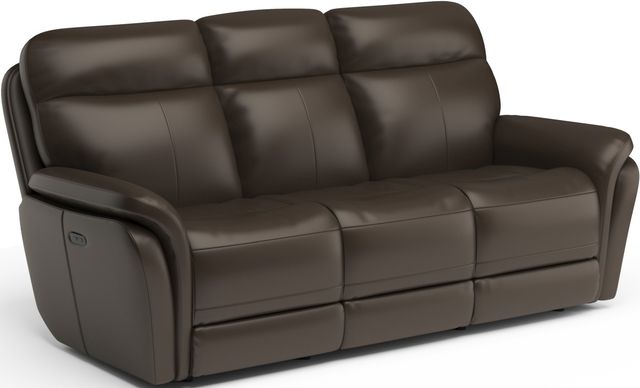 Flexsteel® Zoey Dark Brown Power Reclining Sofa with Power Headrests-0