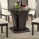 Furniture of America® Manhattan 5-Piece Glass Top Round Dining Table Set with Dark Gray Pedestal-4