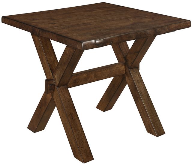 Mazin Furniture Sansa Warm Brown Oak Live Edge End Table-0
