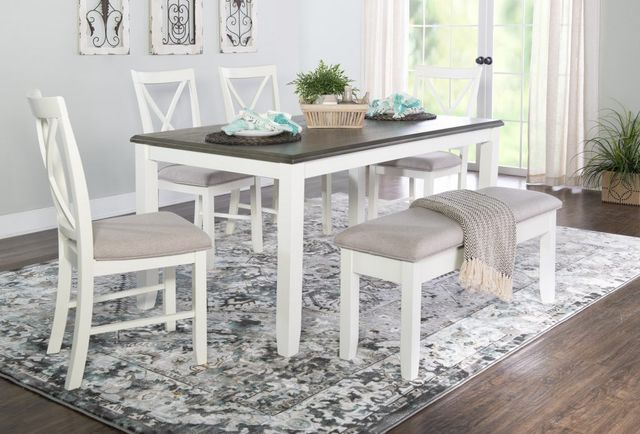 Powell® Jane 6-Piece Smokey White Dining Set-4