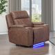 New Classic® Home Furnishings Carrow Brown Power Glider Recliner-2