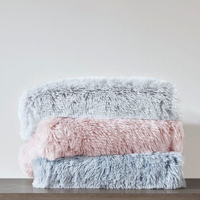 Olliix by Intelligent Design Emma Grey Faux Fur Throw-3