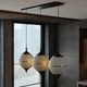 Harp & Finial® Benedict Black/Brass/Milk Glass Globes Chandelier-1