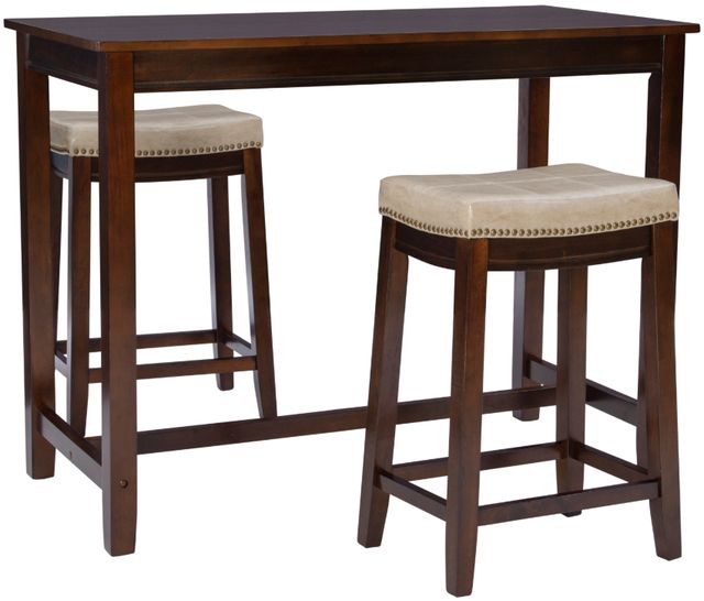 Linon Claridge 3-Piece Beige/Brown Counter Table Set-0