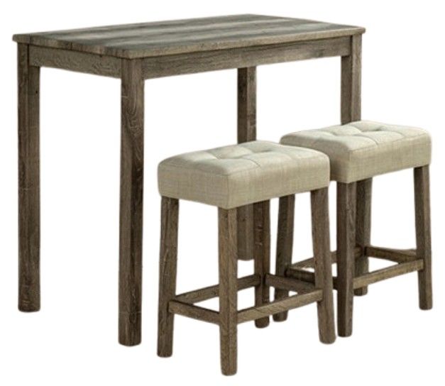 Furniture of America® Adelaide 3-Piece Brown/Beige Dining Table Set-0