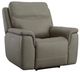 Flexsteel® Sawyer Grey Power Recliner with Power Headrest and Lumbar-0