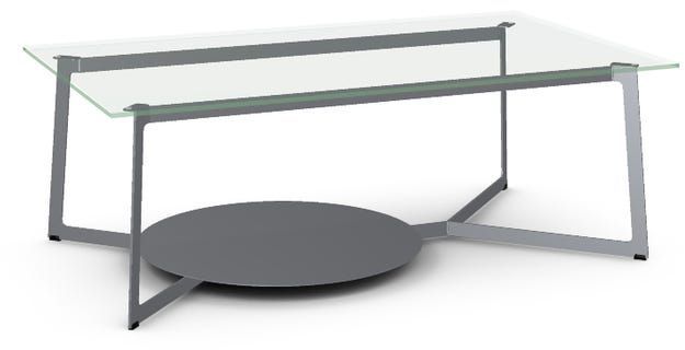 Amisco Customizable Malloy Clear Glass Coffee Table with Metal Base-0