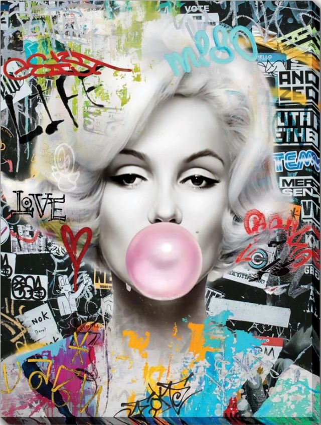 Classy Living Expressive Bubble Gum Marilyn Wall Art-0
