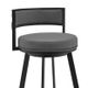 Armen Living Roman Gray 26" Swivel Bar Stool-3