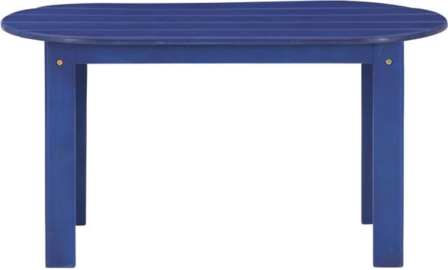 Linon Adirondack Blue Wooden Outdoor Coffee Table-2