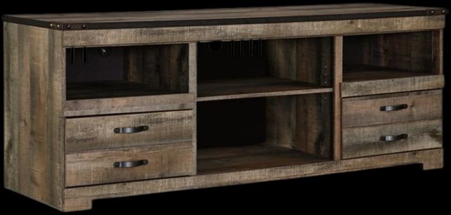 Signature Design by Ashley® Trinell Brown 63" Large TV Stand with Fireplace Option-1